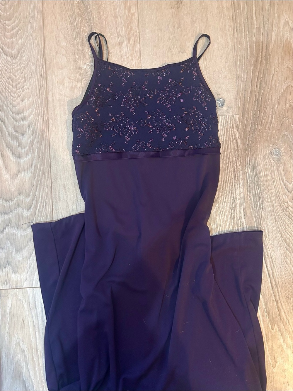Women’s Dark Purple Maxi Dress with Embellished Bodice